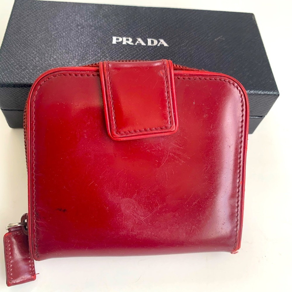Preloved Authentic Prada Wallet Red - image 2